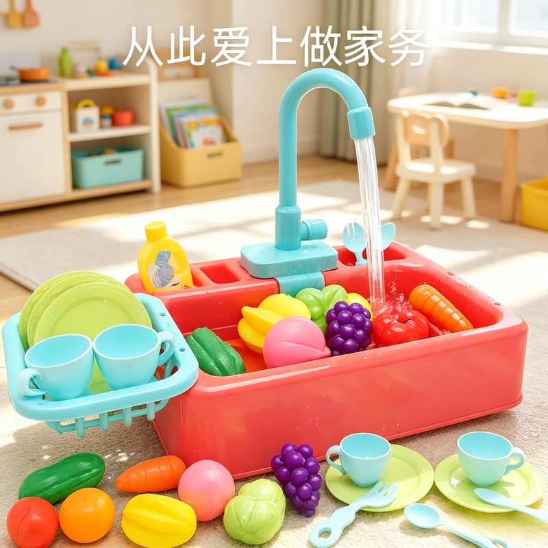 Kids Toys Kitchen Set - Ensemble d'évier de cuisine en plastique