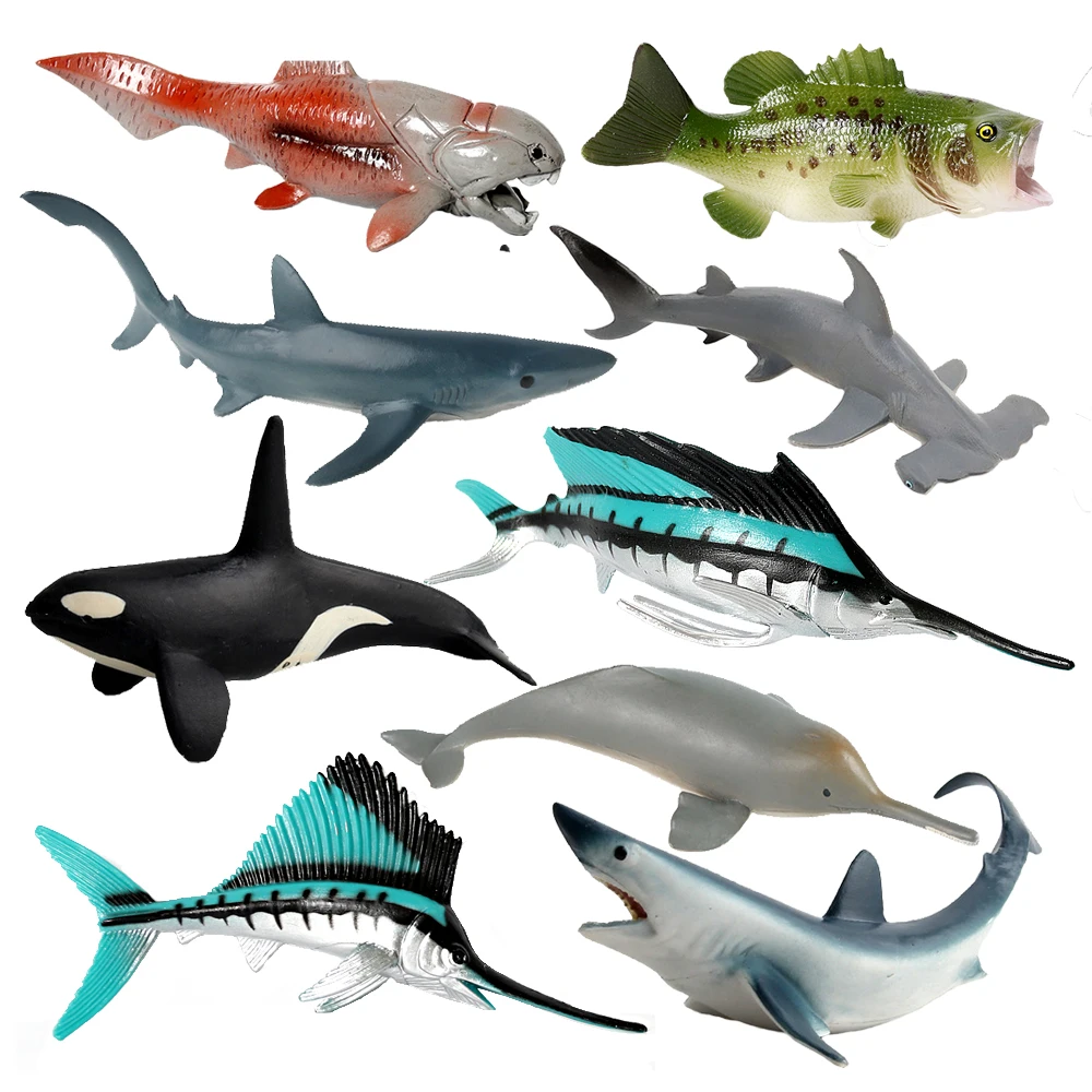 Kids Toys Reviews - Jouets d'animaux marins, Megalodon, Beluga, Piranha,