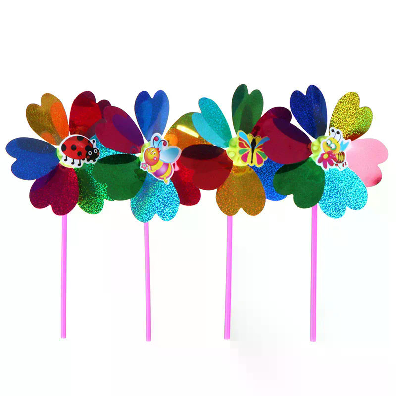 Kids Yard Toys - Moulin à vent coloré à paillettes,